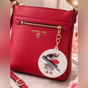 Michael Kors Leather Crossbody with Gold Hardware